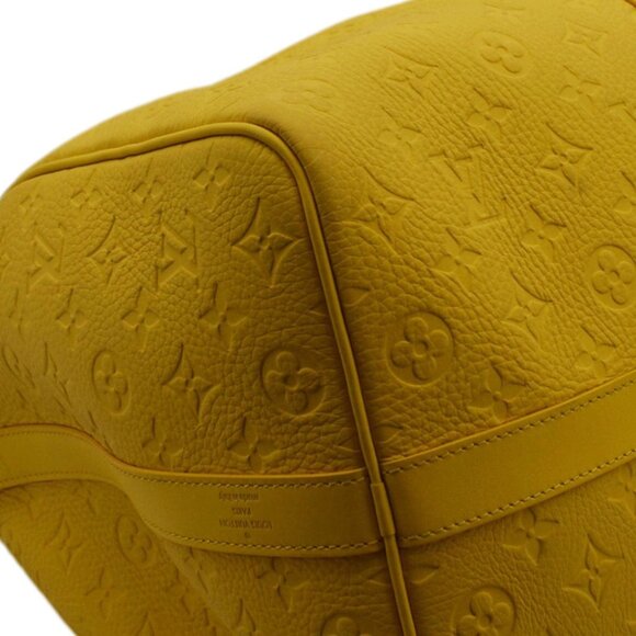LOUIS VUITTON Keepall 50 Bandouliere Monogram Taurillon Travel Bag Yellow - Picture 9 of 12